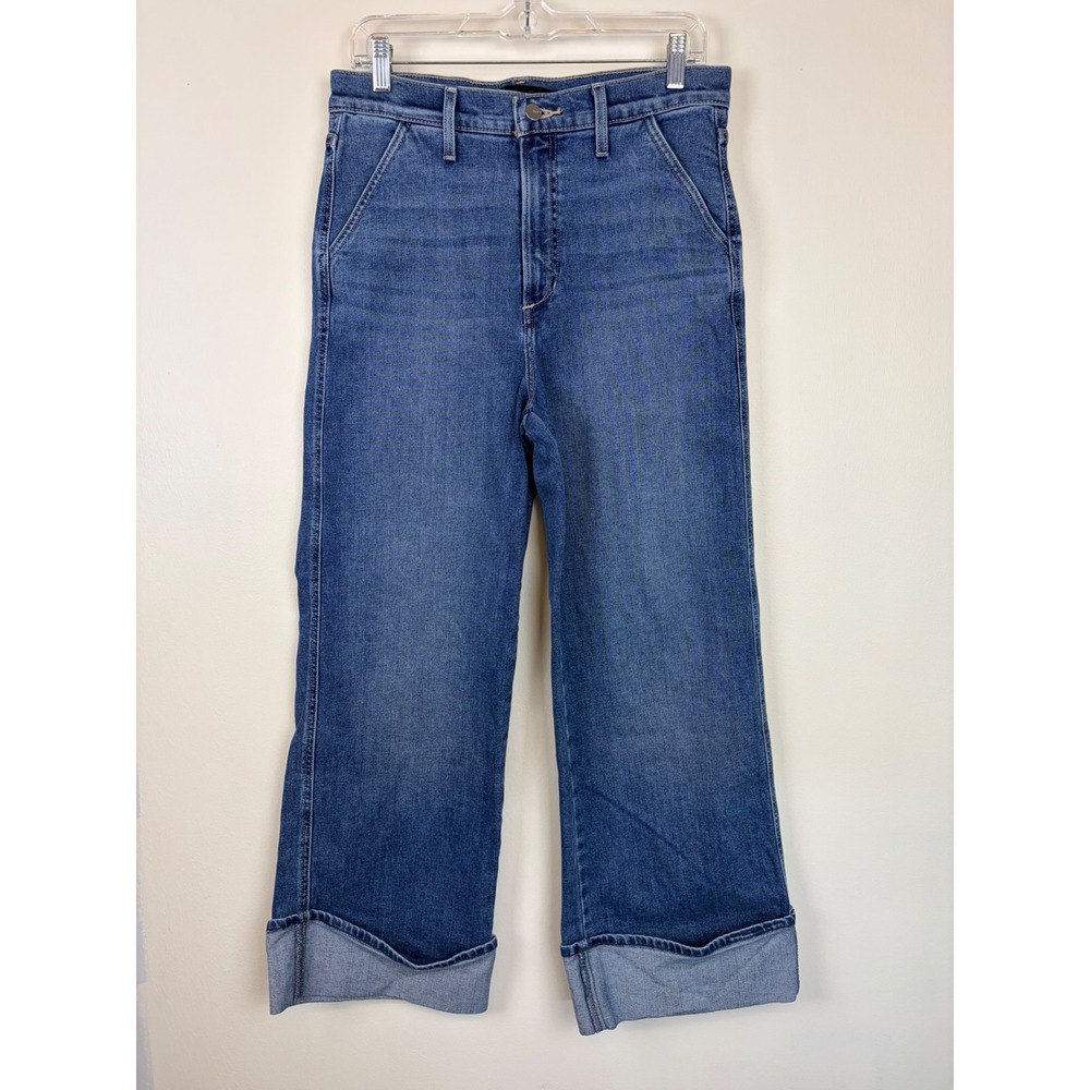Joes Jeans The Trixie Cuffed Wide Leg Jeans Size 30 Blue First Bite High Rise